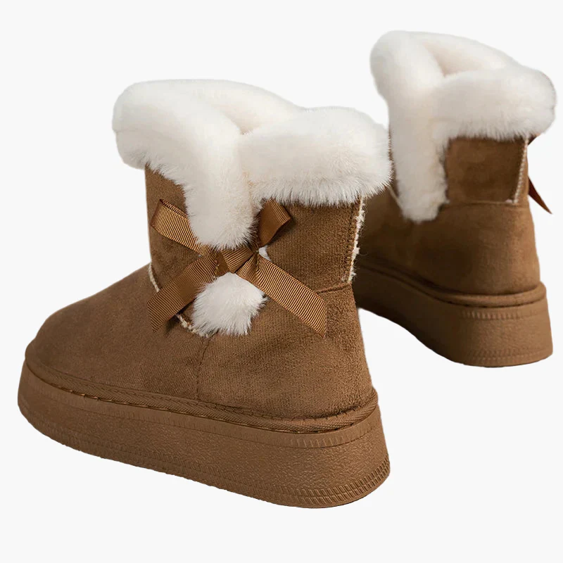 Bottes d'hiver femme style décontracté avec doublure chaude et nœud décoratif - Image 7