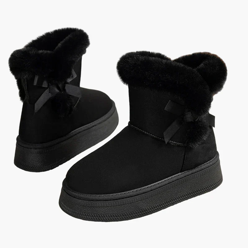 Bottes d'hiver femme style décontracté avec doublure chaude et nœud décoratif - Image 8
