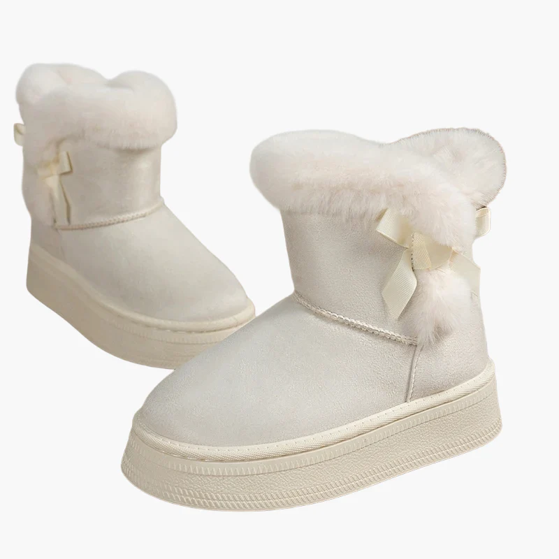 Bottes d'hiver femme style décontracté avec doublure chaude et nœud décoratif - Image 9