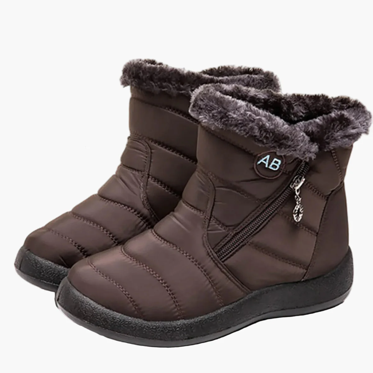 Bottes d'hiver imperméables pour femme style décontracté avec doublure chaude et fermeture éclair - Image 12