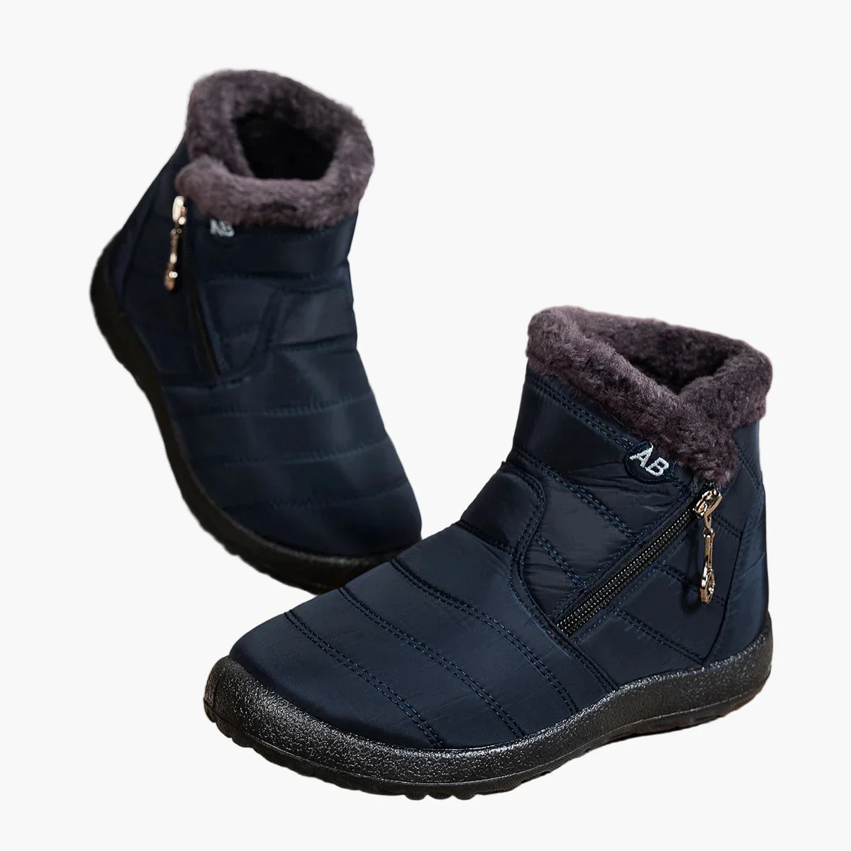 Bottes d'hiver imperméables pour femme style décontracté avec doublure chaude et fermeture éclair - Image 3