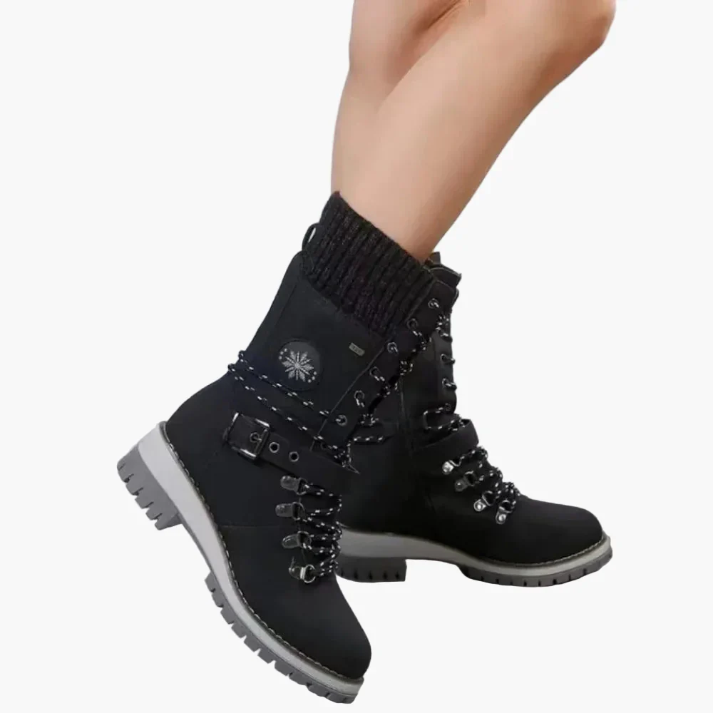 Bottes d’hiver montantes pour femme style randonnée urbaine - Image 3