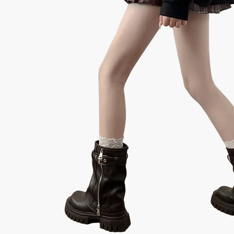 Bottes à plateforme style urbain pour femme, look tendance et décontracté - Image 5
