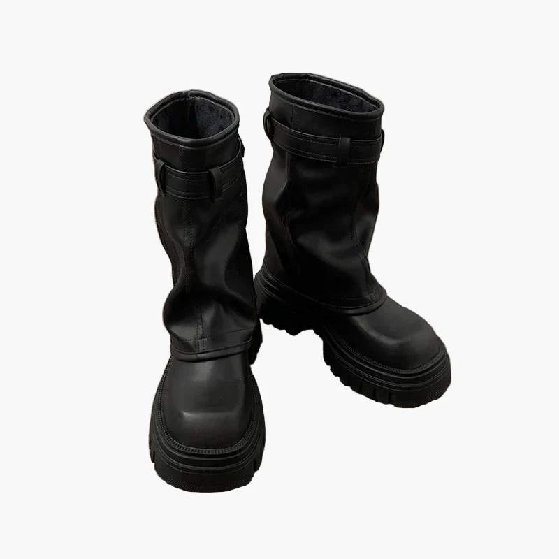 Bottes à plateforme style urbain pour femme, look tendance et décontracté - Image 6