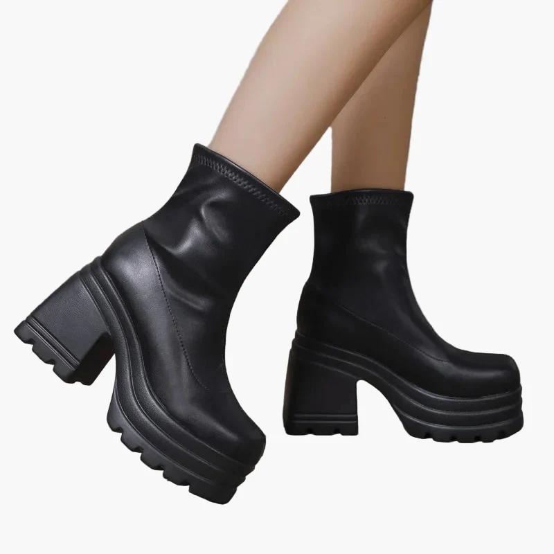 Bottes plateforme à talons hauts pour femme, style audacieux et tendance, idéale pour soirées et mode urbaine - Image 3