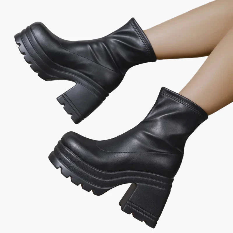 Bottes plateforme à talons hauts pour femme, style audacieux et tendance, idéale pour soirées et mode urbaine - Image 4
