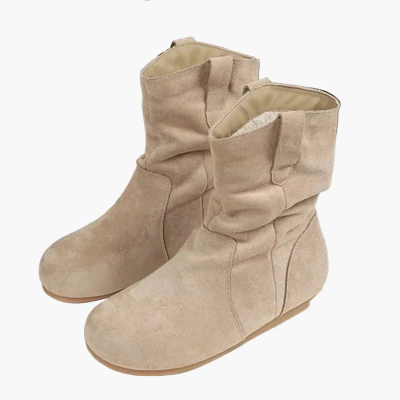 Bottes plates femme style décontracté pour automne et hiver - Image 2