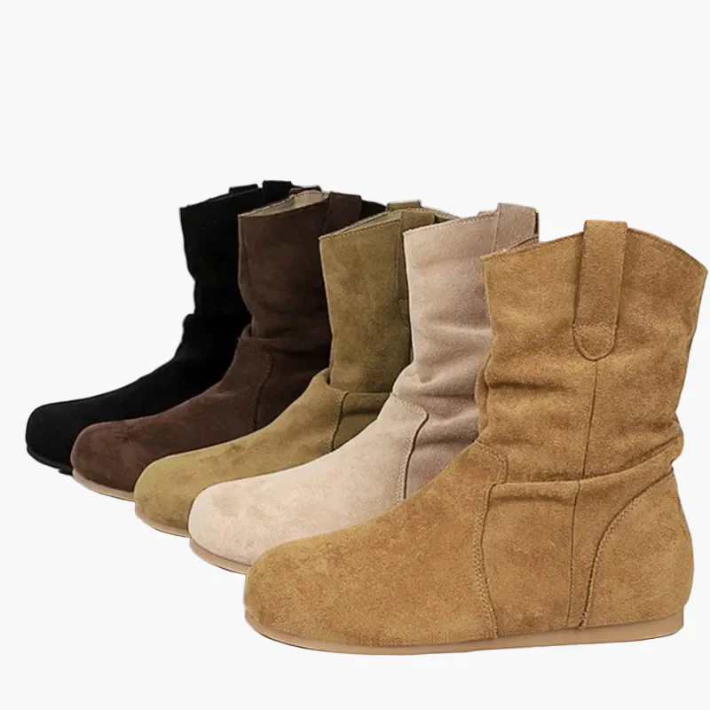 Bottes plates femme style décontracté pour automne et hiver - Image 3