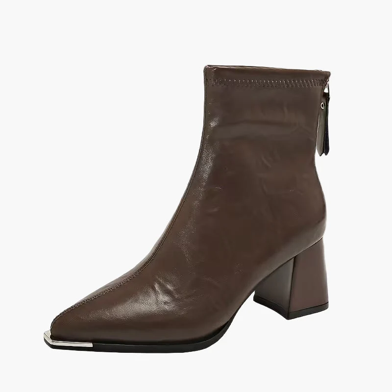 Bottes à talons carrés élégantes pour femme style automne hiver – Mode urbaine chic - Image 4