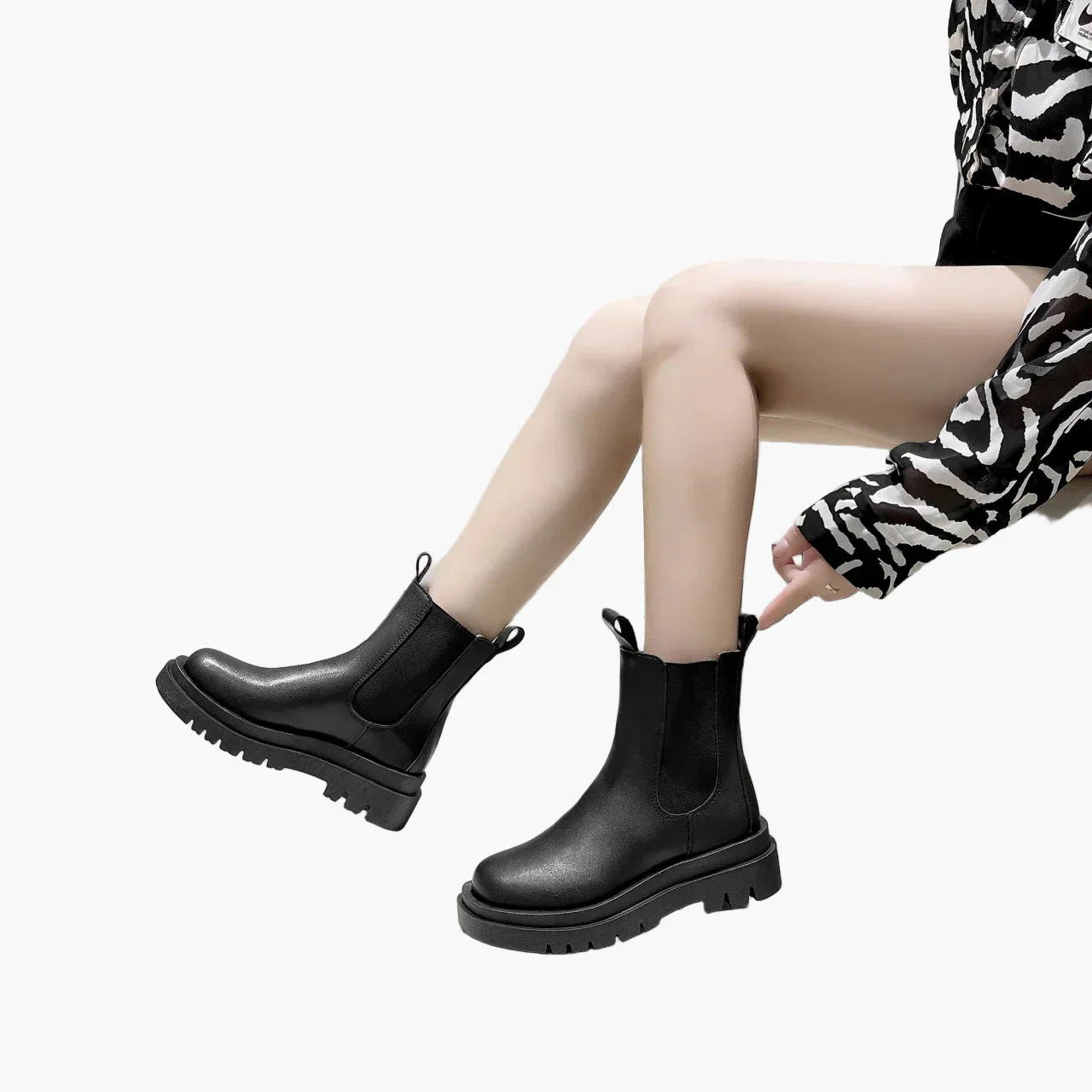 Bottines Chelsea à semelle épaisse pour femme, style urbain et tendance - Image 2