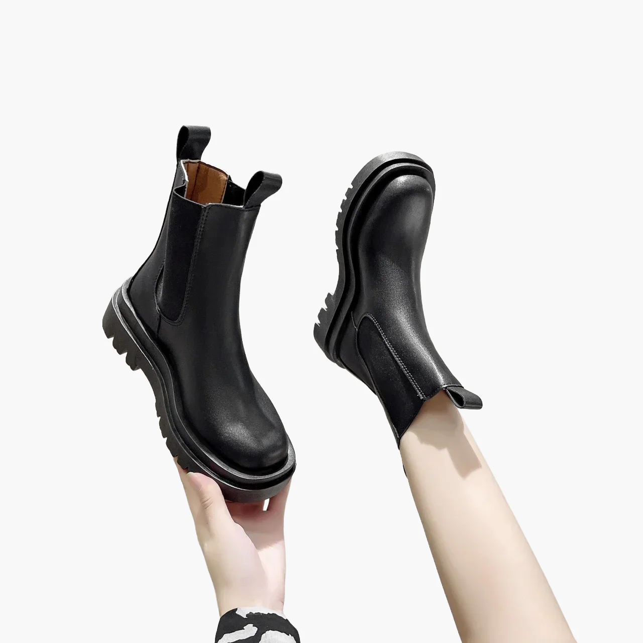 Bottines Chelsea à semelle épaisse pour femme, style urbain et tendance - Image 4