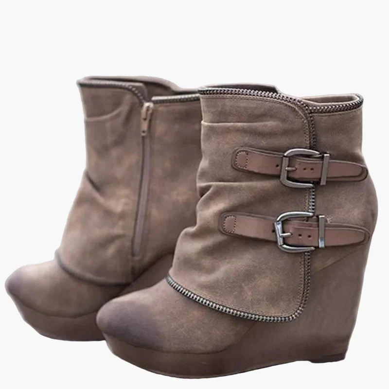 Bottines compensées à boucles femme style décontracté urbain - Image 2