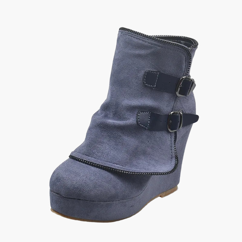 Bottines compensées à boucles femme style décontracté urbain - Image 4