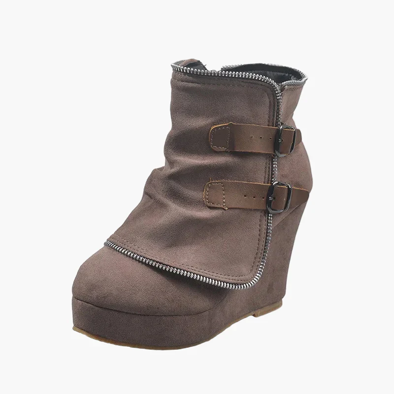 Bottines compensées à boucles femme style décontracté urbain - Image 5