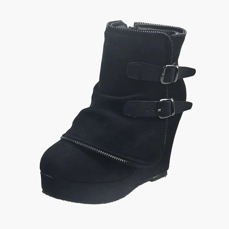 Bottines compensées à boucles femme style décontracté urbain - Image 6