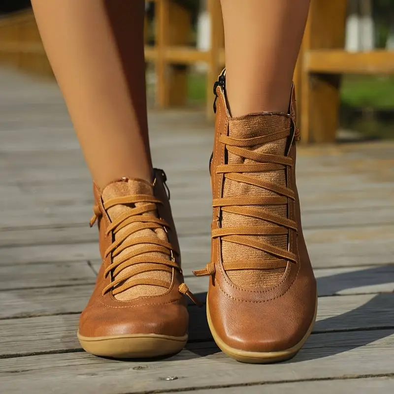 Bottines femme confort style décontracté – Chaussures montantes idéales pour la marche et la saison automne-hiver - Image 4