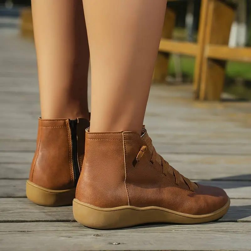 Bottines femme confort style décontracté – Chaussures montantes idéales pour la marche et la saison automne-hiver - Image 5
