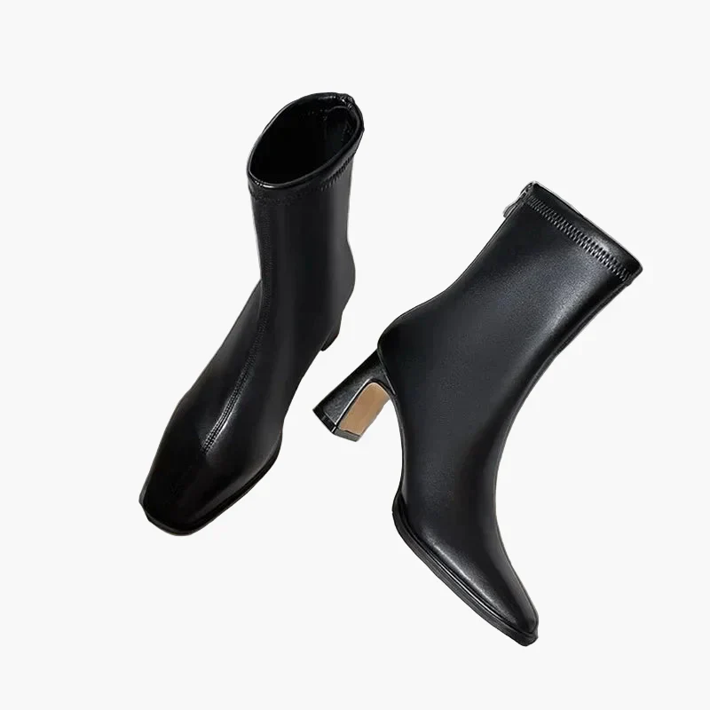Bottines à talon carré pour femme élégantes et tendance - Image 2
