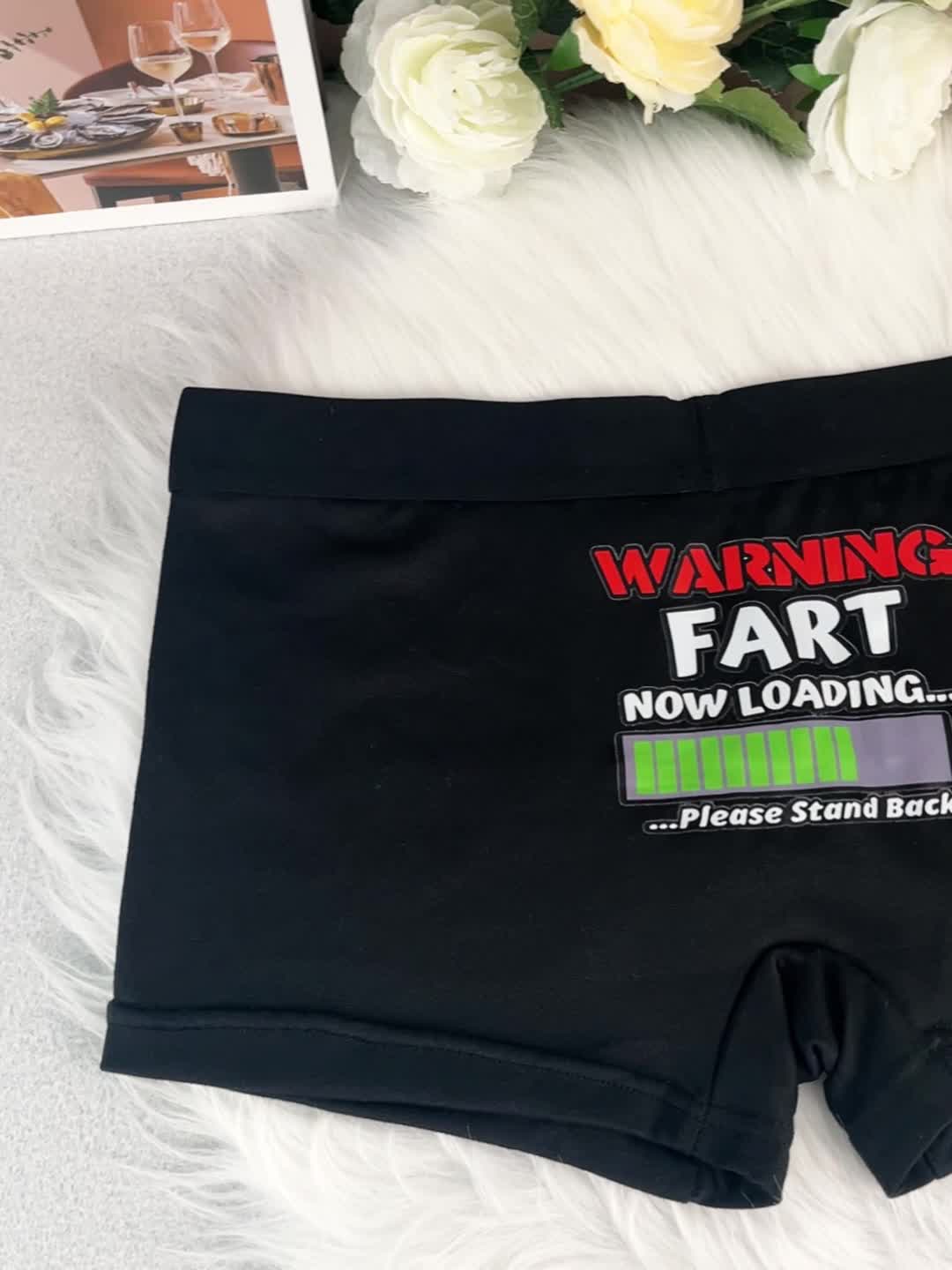 Boxer humoristique homme - Sous-vêtement amusant "Warning: Fart Now Loading" style geek - Idée cadeau drôle - Image 8