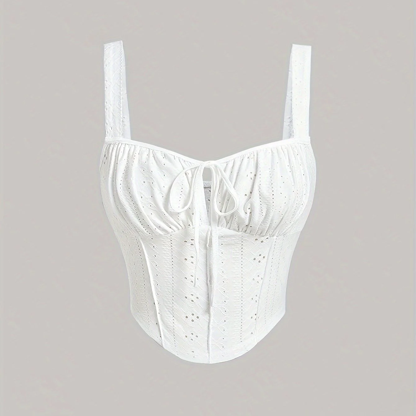 Bustier féminin style corset brodé chic pour printemps et été - Image 11