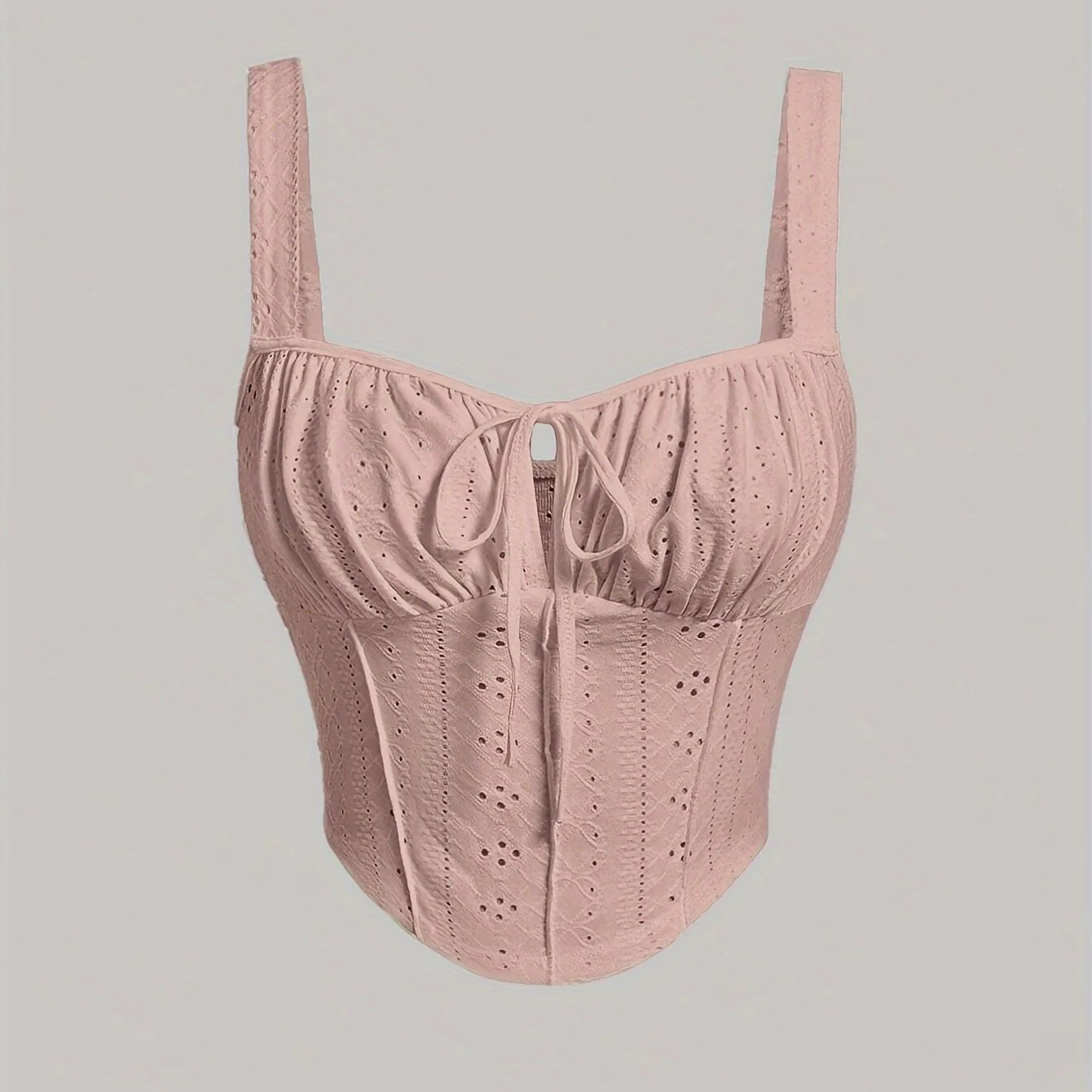 Bustier féminin style corset brodé chic pour printemps et été - Image 12