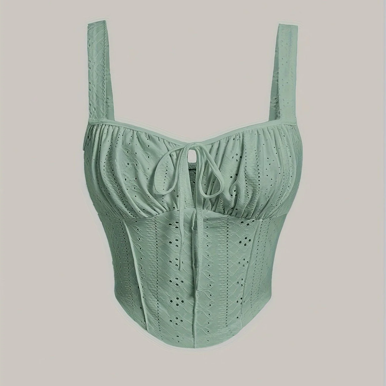 Bustier féminin style corset brodé chic pour printemps et été - Image 13