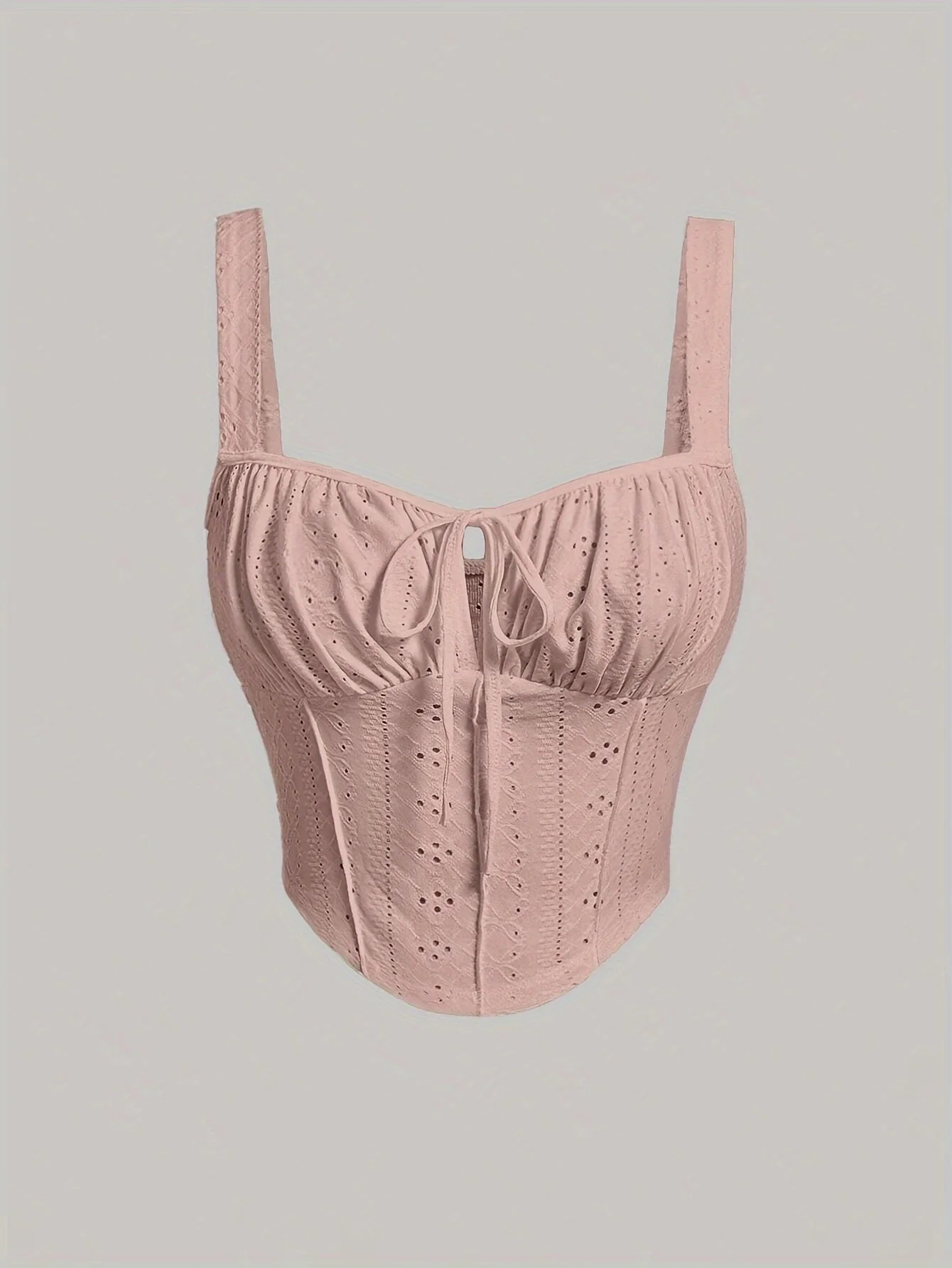 Bustier féminin style corset brodé chic pour printemps et été - Image 2