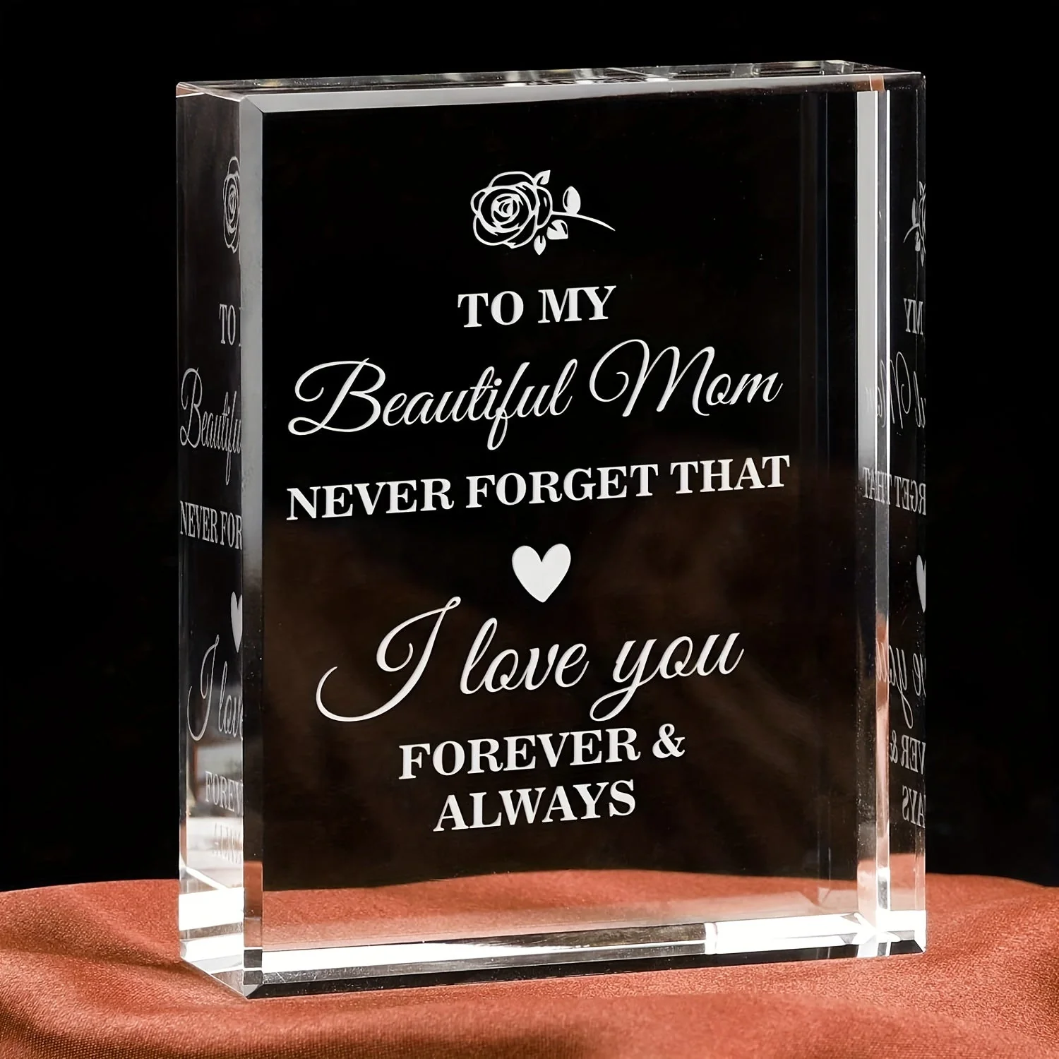 Cadeau Décoratif Émotionnel pour Femme – Plaque Gravée Message d’Amour pour Maman, Style Art Déco, Idéal Fête des Mères ou Anniversaire - Image 3