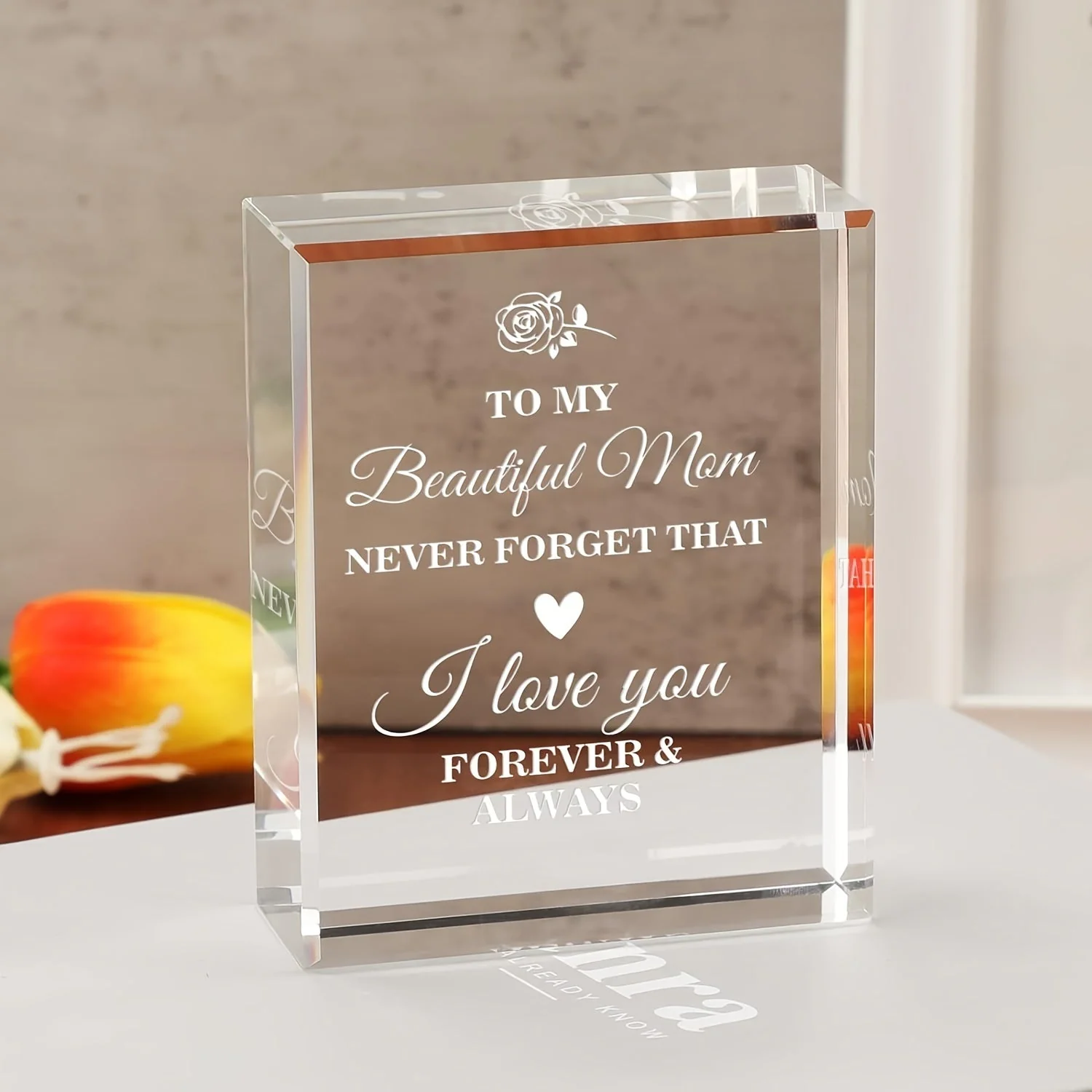 Cadeau Décoratif Émotionnel pour Femme – Plaque Gravée Message d’Amour pour Maman, Style Art Déco, Idéal Fête des Mères ou Anniversaire - Image 7