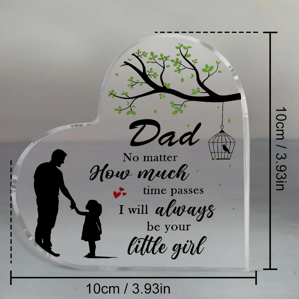 Cadeau Décoratif pour Papa – Plaque Cœur avec Message Émotionnel pour Fille, Style Moderne, Idéal Fête des Pères ou Anniversaire - Image 8