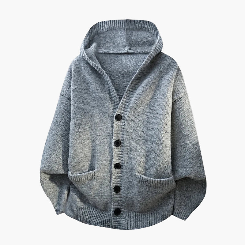 Cardigan à capuche pour homme style décontracté automne hiver - Image 3