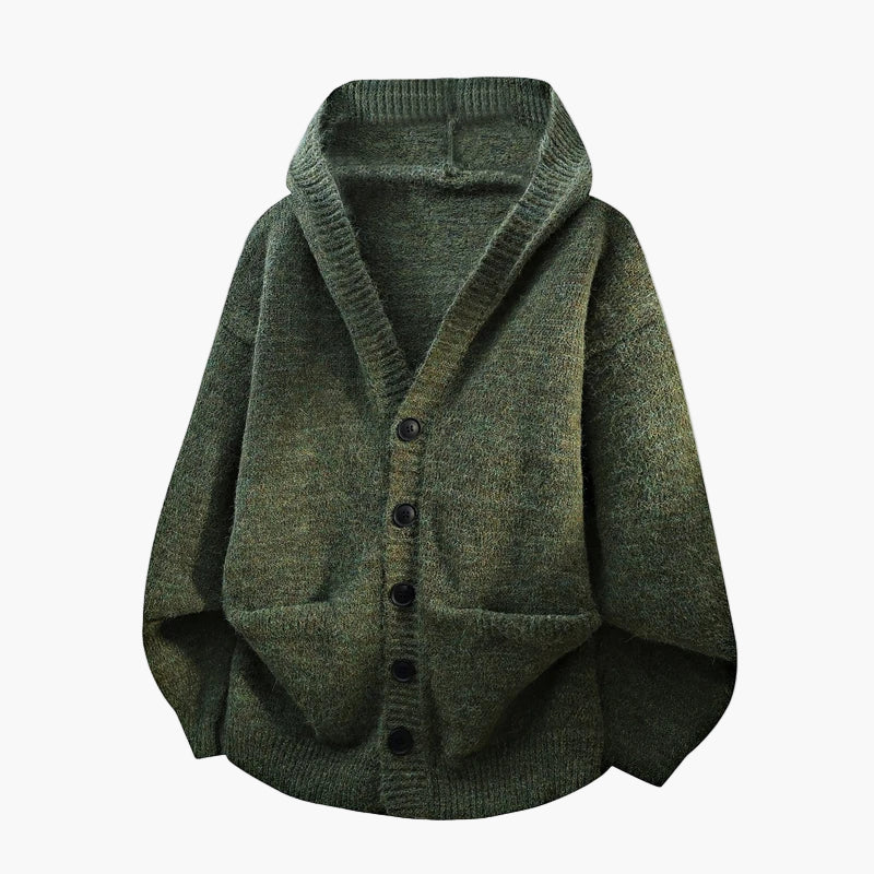 Cardigan à capuche pour homme style décontracté automne hiver - Image 4