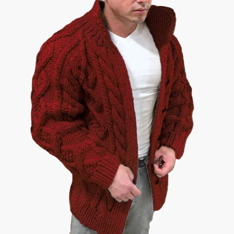 Cardigan épais à torsades pour homme – Style décontracté et élégant, idéal pour l’automne et l’hiver - Image 2