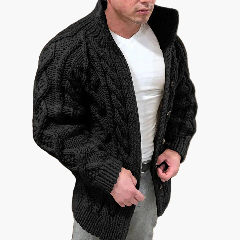 Cardigan épais à torsades pour homme – Style décontracté et élégant, idéal pour l’automne et l’hiver - Image 3