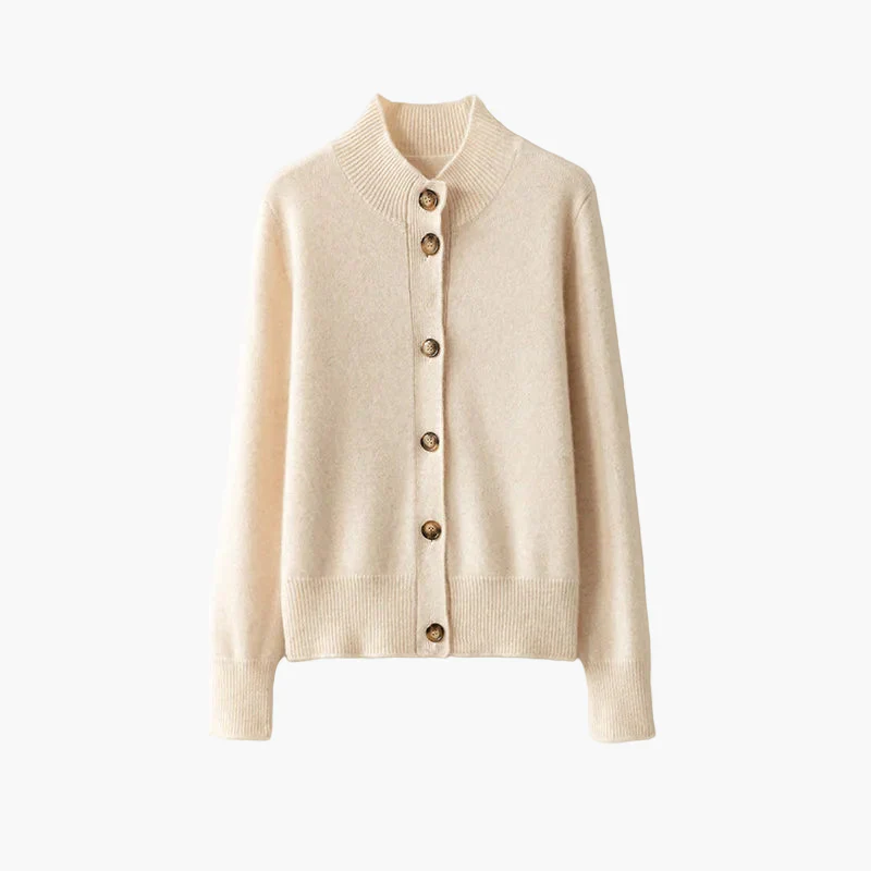 Cardigan femme élégant à col montant et boutons tendance pour un look décontracté chic - Image 6