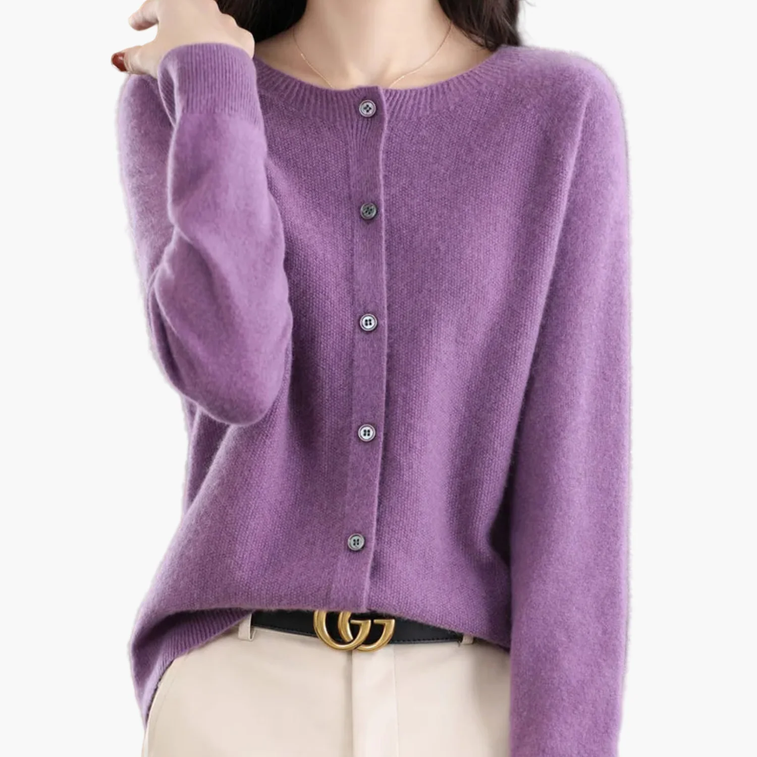 Cardigan Femme Élégant Coupe Classique Polyvalent pour Usage Quotidien et Bureau - Image 3