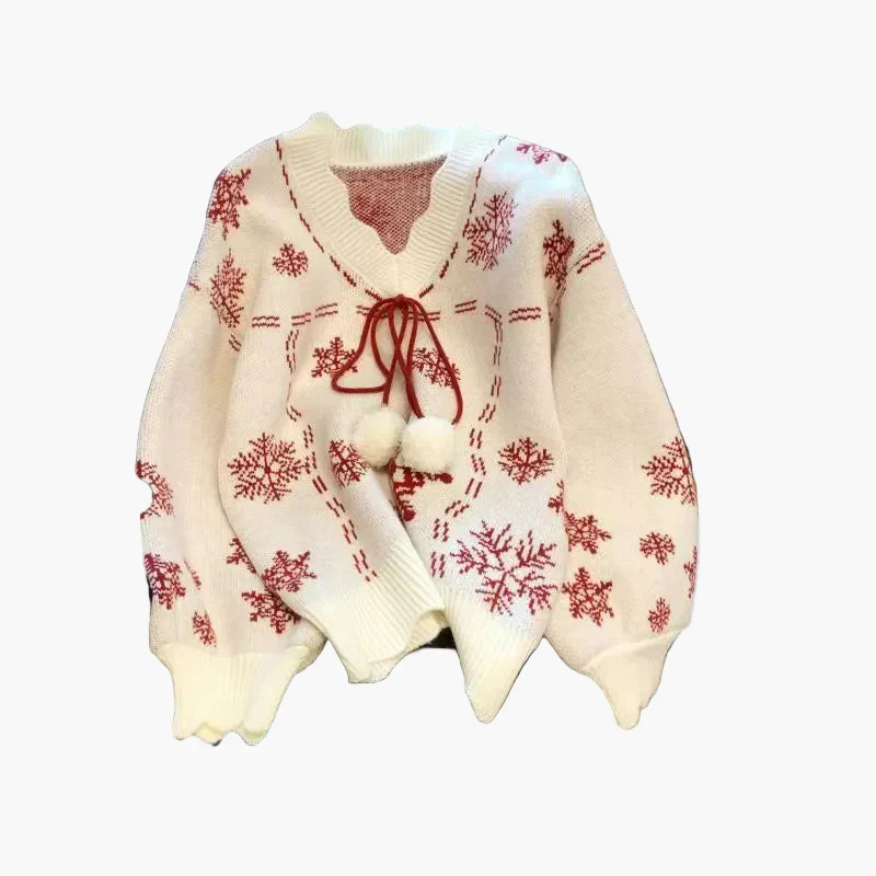 Cardigan Femme Style Hiver Noël Motifs Flocons de Neige – Idéal pour les Fêtes et l'Hiver - Image 2