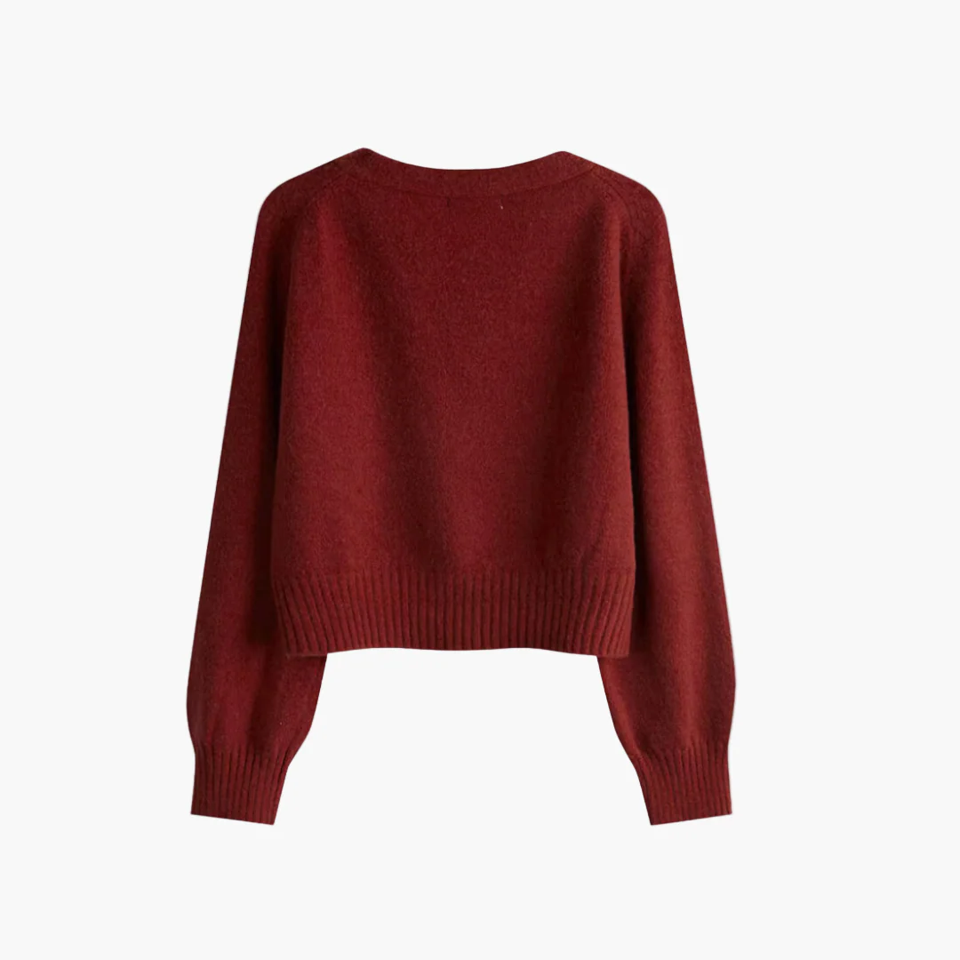 Cardigan femme style moderne à boutons croisés col V pour automne-hiver - Image 2