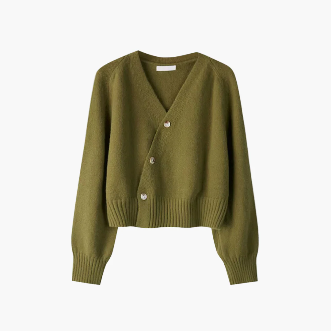 Cardigan femme style moderne à boutons croisés col V pour automne-hiver - Image 3