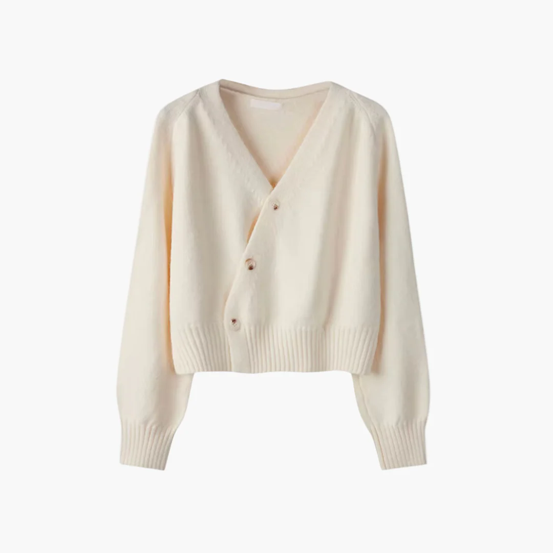 Cardigan femme style moderne à boutons croisés col V pour automne-hiver - Image 4