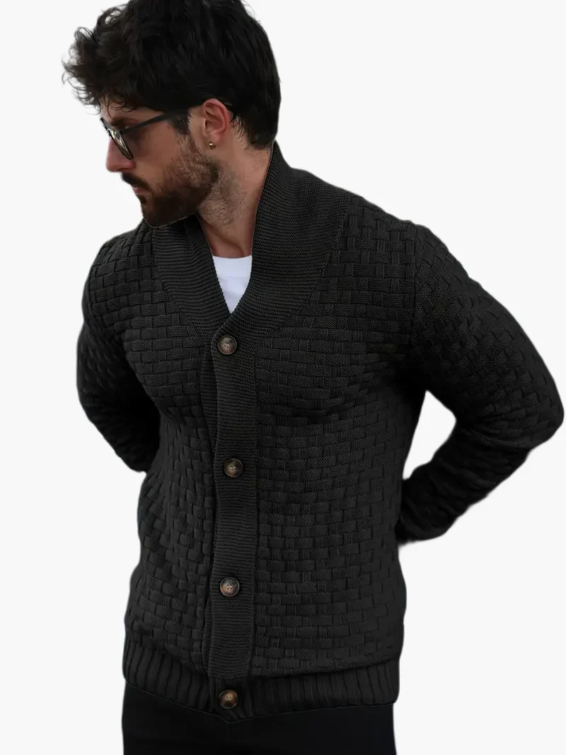 Cardigan homme style décontracté tricoté col châle pour look urbain et élégant - Image 7