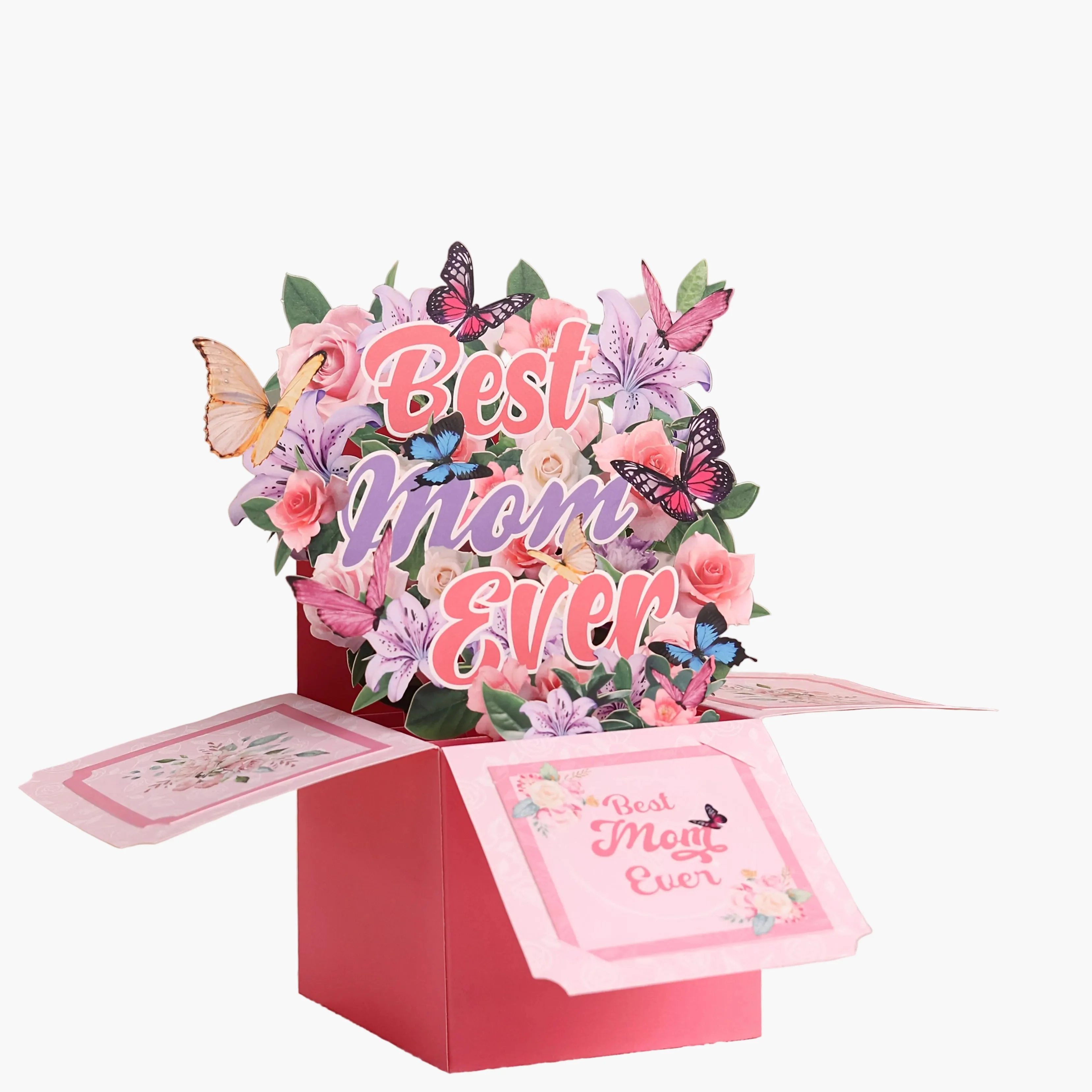Carte Pop-Up Cadeau Fête des Mères Style Bouquet 3D pour Femme - Décoration et Message Meilleure Maman - Image 5