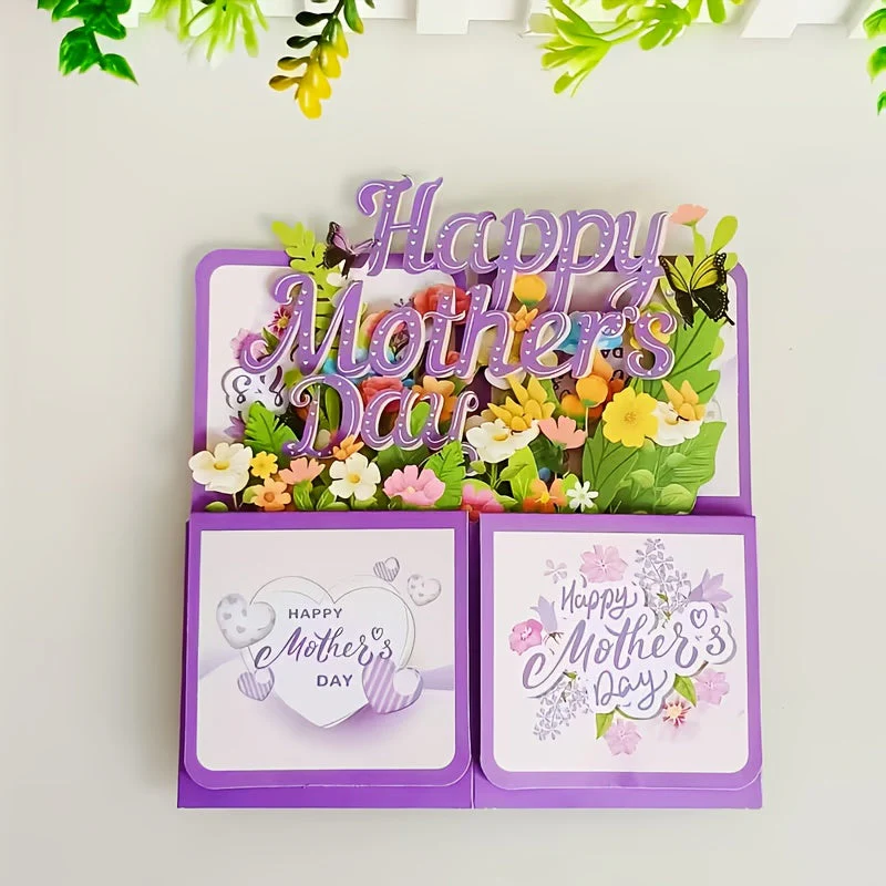 Carte Pop-Up Fleurie 3D pour la Fête des Mères – Décoration et Message pour Femme - Image 8