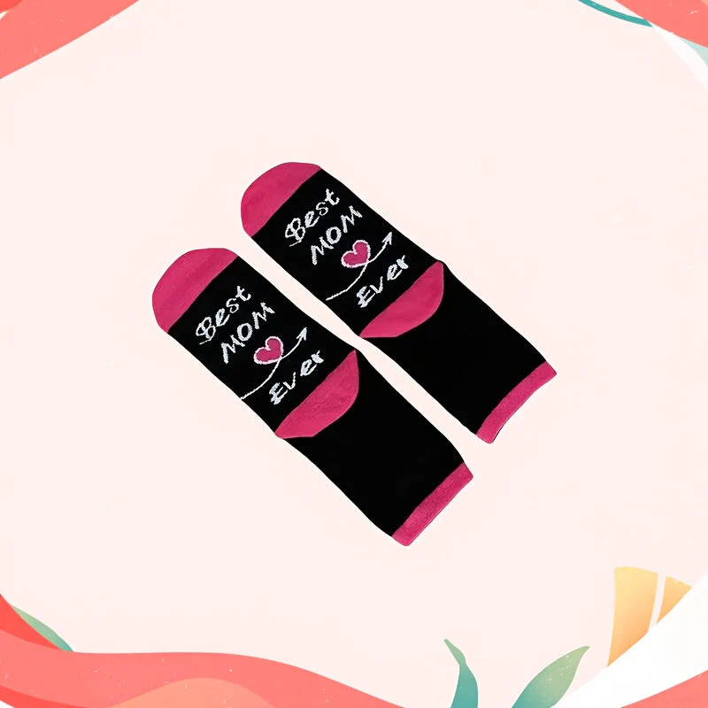 Chaussettes fantaisie femme – Meilleure maman – Cadeau original fête des mères ou anniversaire - Image 3