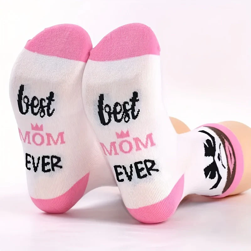 Chaussettes fantaisie femme - Meilleure Maman du Monde - Cadeau original fête des mères - Image 4