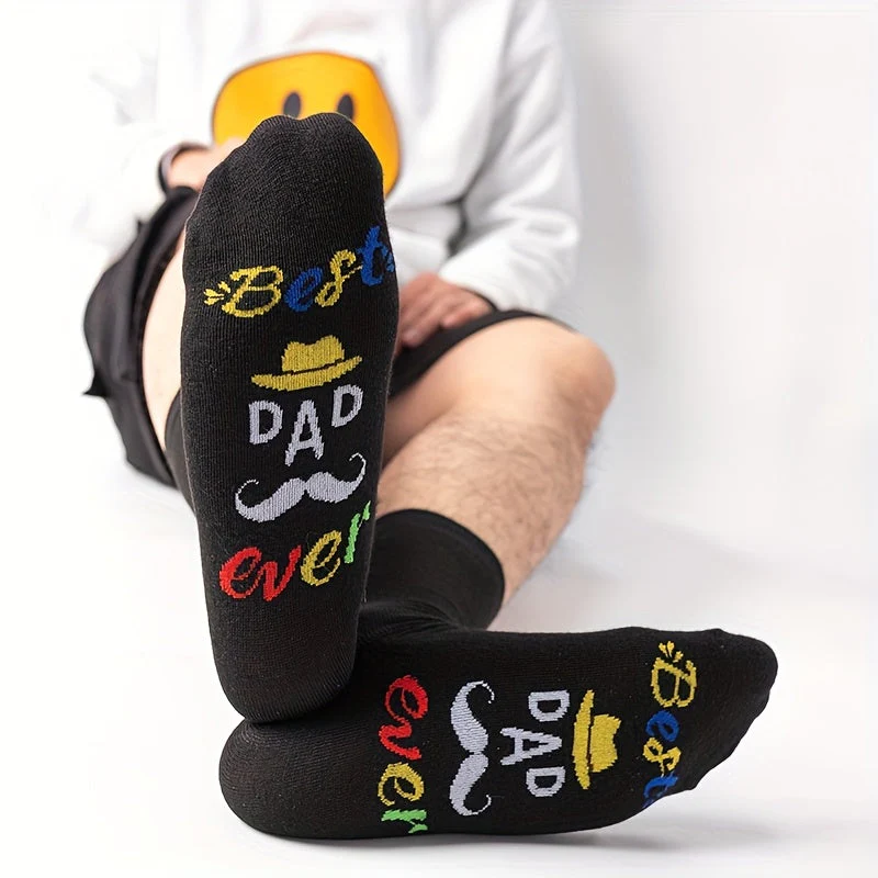 Chaussettes fantaisie homme « Best Dad Ever » cadeau original fête des pères - Image 2