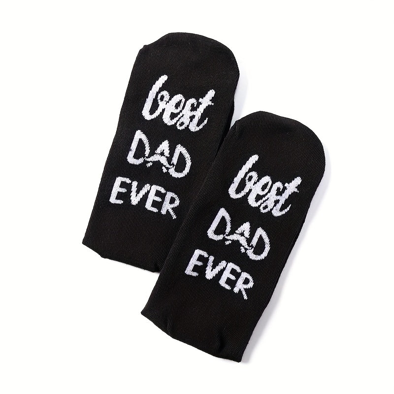 Chaussettes fantaisie homme – Cadeau original « Best Dad Ever » pour papa – Style décontracté, humour et confort au quotidien - Image 2