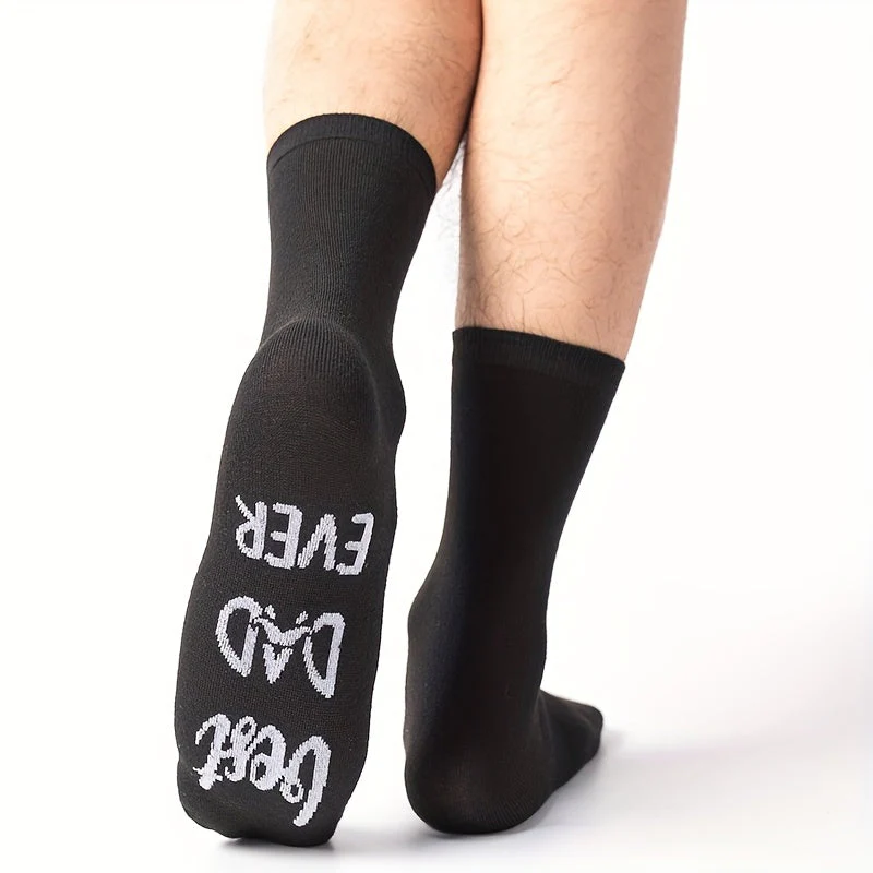 Chaussettes fantaisie homme – Cadeau original « Best Dad Ever » pour papa – Style décontracté, humour et confort au quotidien - Image 3