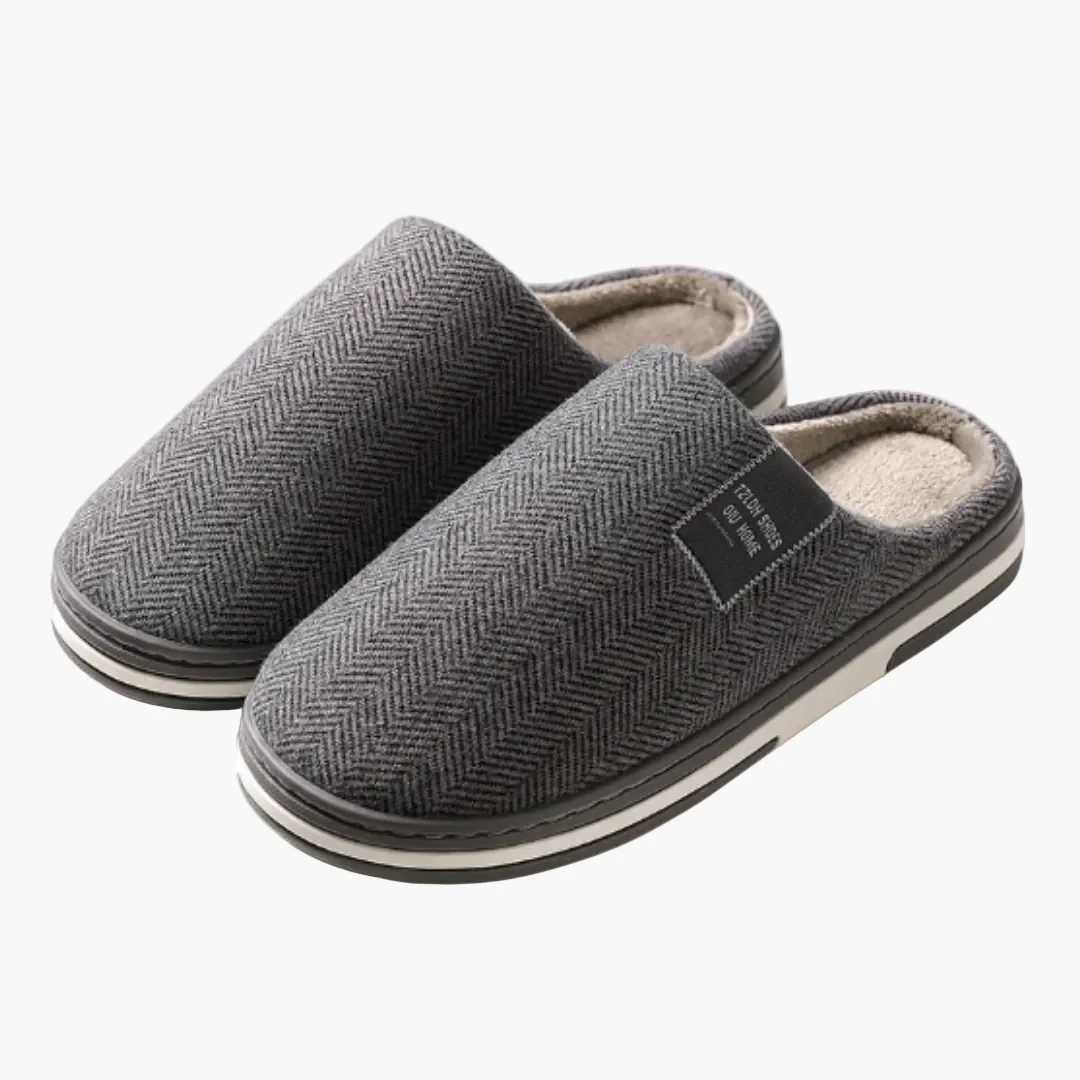 Chaussons Homme Style Classique Confort Maison Relaxation - Image 2