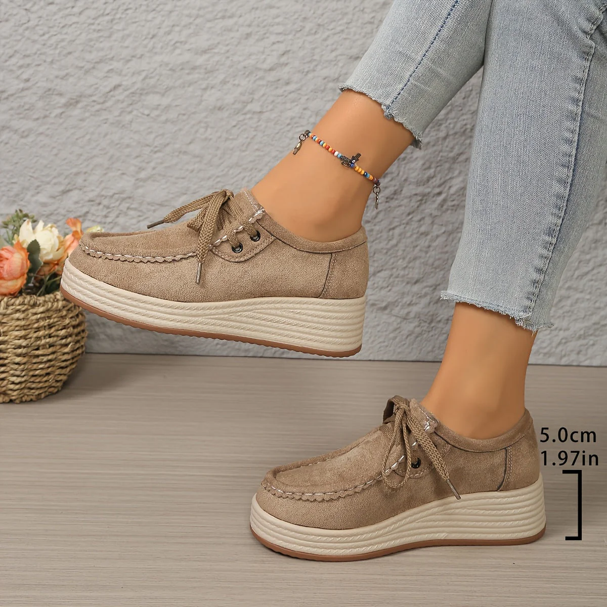 Chaussures à plateforme décontractées pour femme style mocassin urbain - Image 2